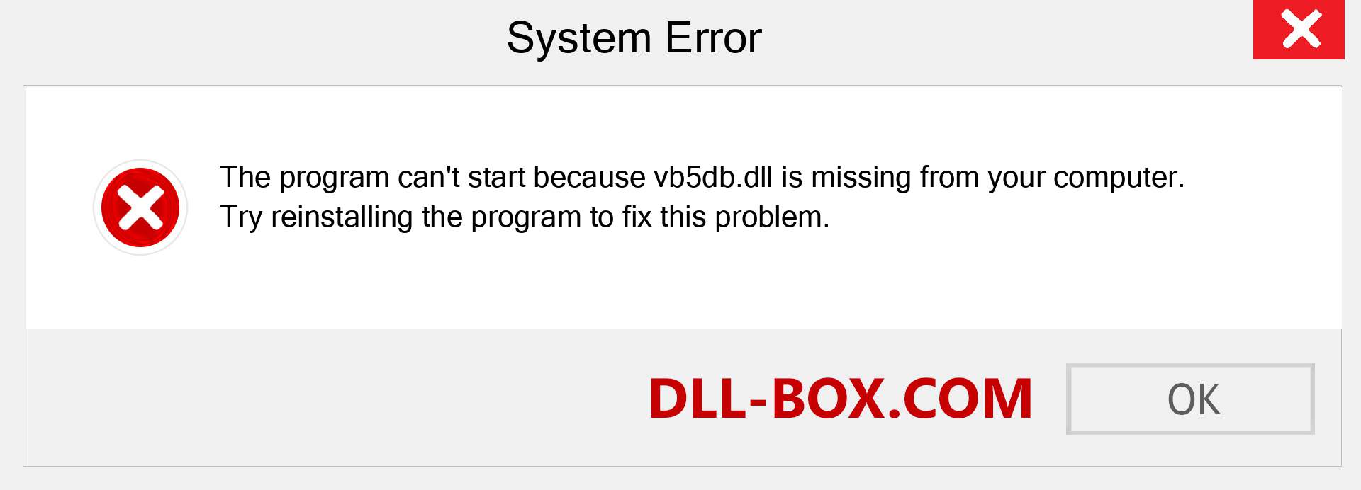  vb5db.dll file is missing?. Download for Windows 7, 8, 10 - Fix  vb5db dll Missing Error on Windows, photos, images